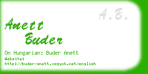 anett buder business card